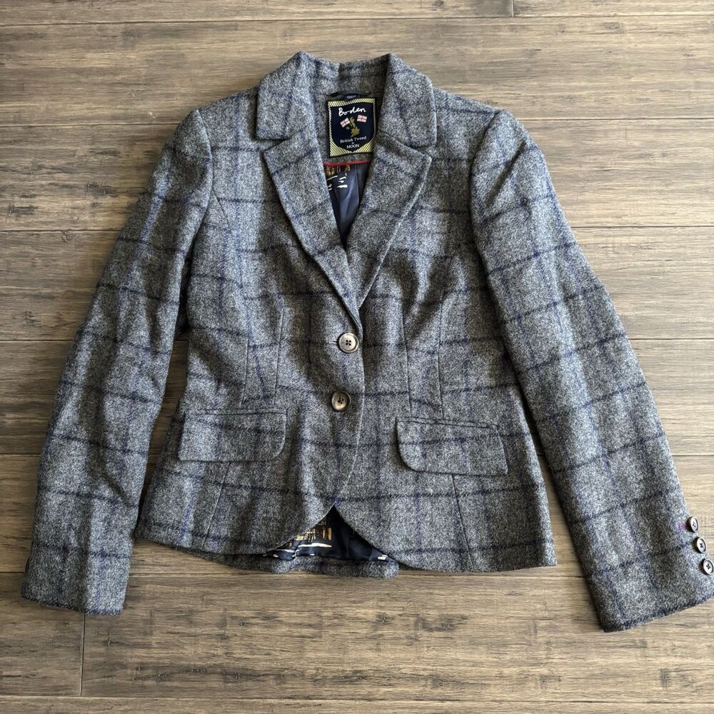 Boden British Tweed by Moon Two Button Wool Herringbone Blazer Women’s Size US 6
